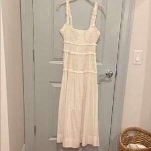 Doen Marianne Shirred Organic Cotton Midi Dress